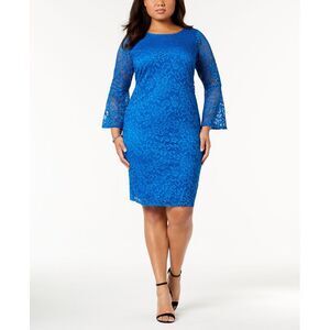 Alfani Plus Size Lace Bell Sleeve Sheath Dress